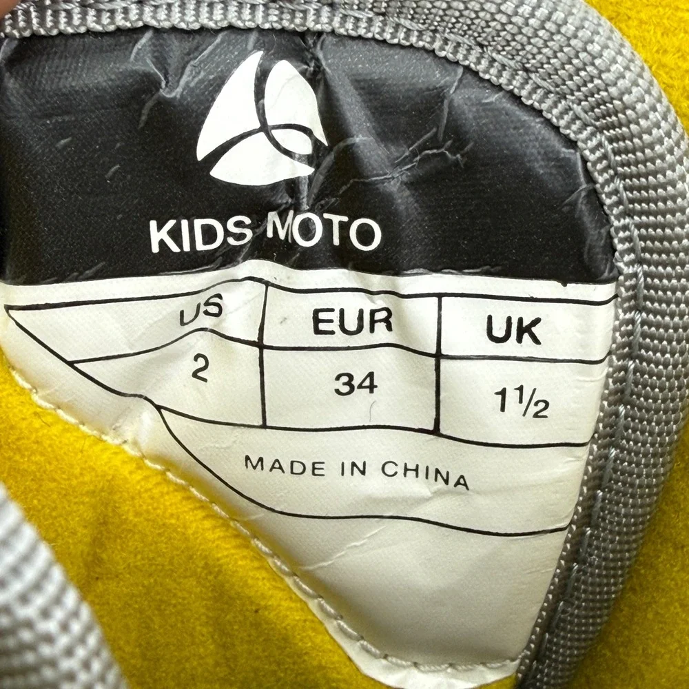 Burton Moto Snowboard Boots Kids 2 Grey Blue Yellow Lace Up